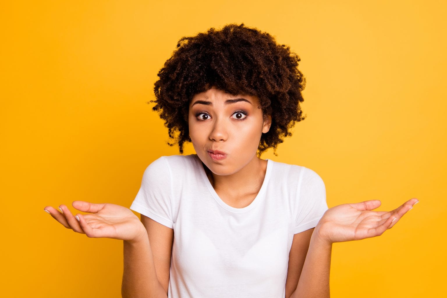 woman who does not know the answer